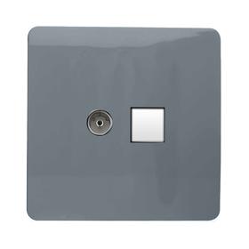 ART-TLP+TVWG  TV Co-Axial & Telephone Warm Grey